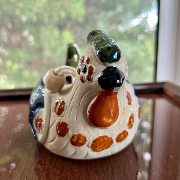 Vintage Stoneware Bird Planter Hanging Ceramic Chicken Quail - Picture 6 of 16